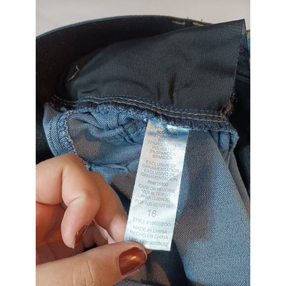 Democracy Jeans 16 AB Solution Blue Denim Straight Leg Elastic Waist Comfort - Picture 15 of 16